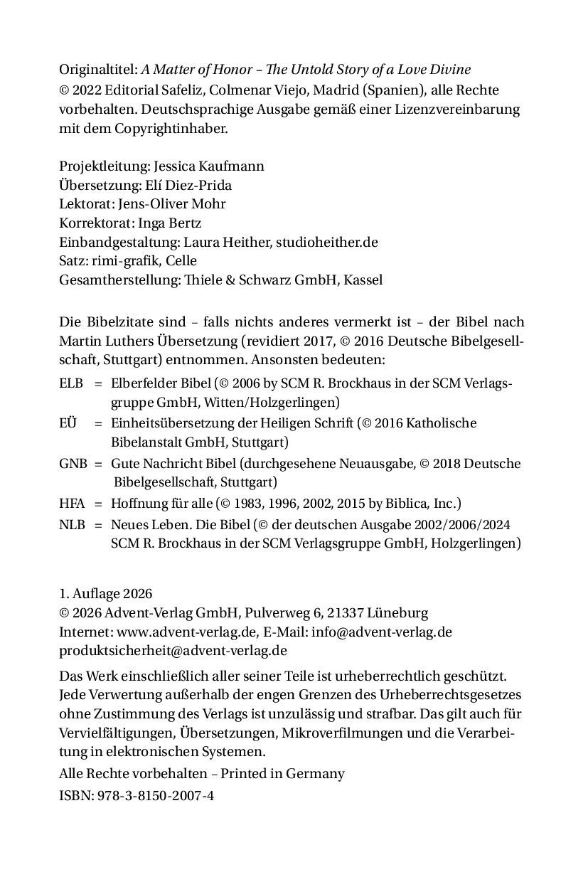 Advent-Verlag GmbH-Eine Frage von Scham und Ehre_2423092_