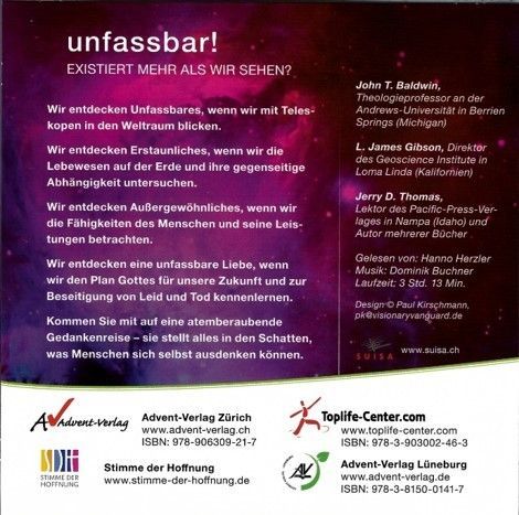 Advent-Verlag Schweiz-HB: unfassbar - digitale Version (MP3-Download)_2413017_