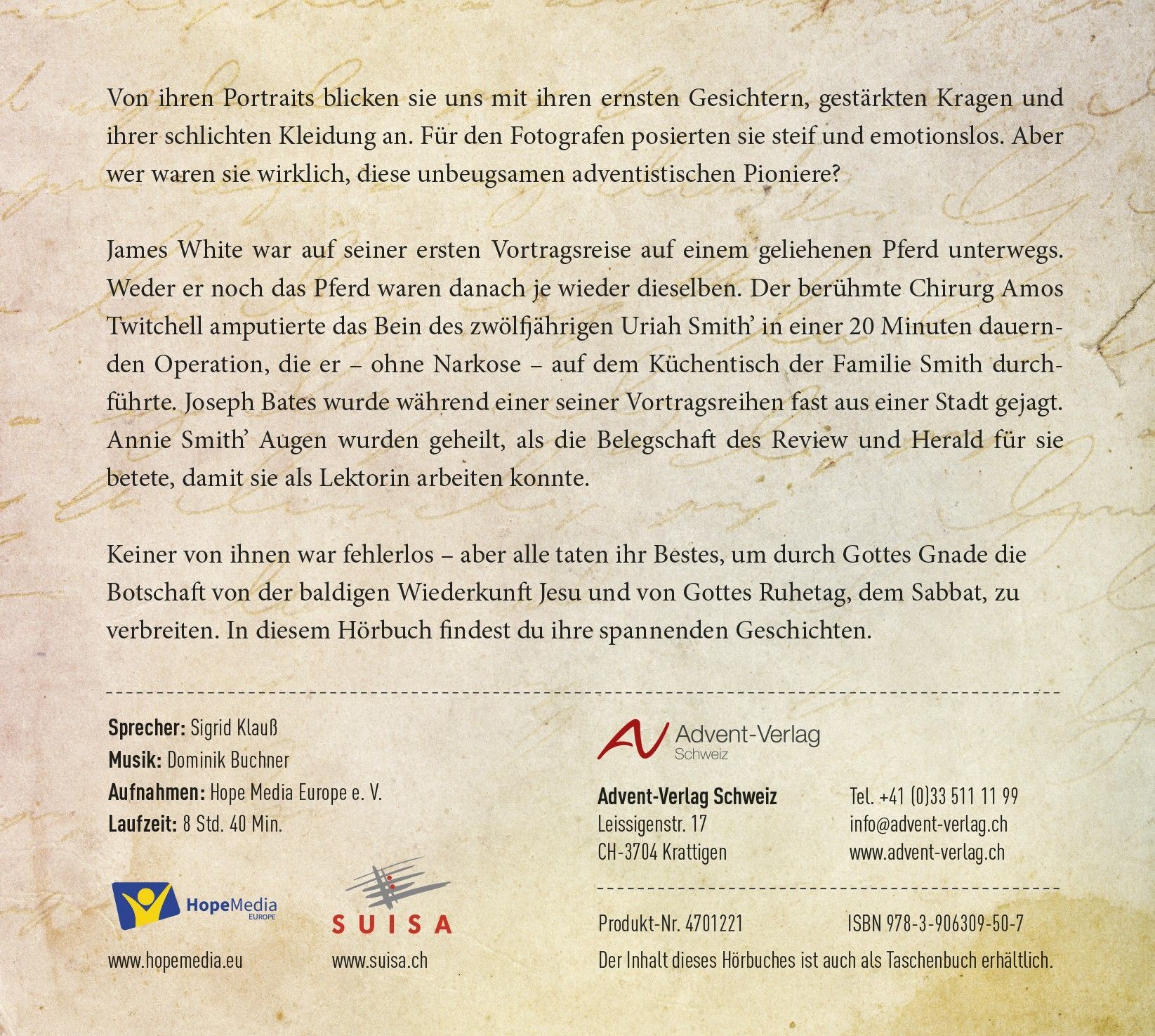 Advent-Verlag Schweiz-HB: Fasz. Geschichten advent. Pioniere 1 - digitale Version (MP3-Download)_2413015_